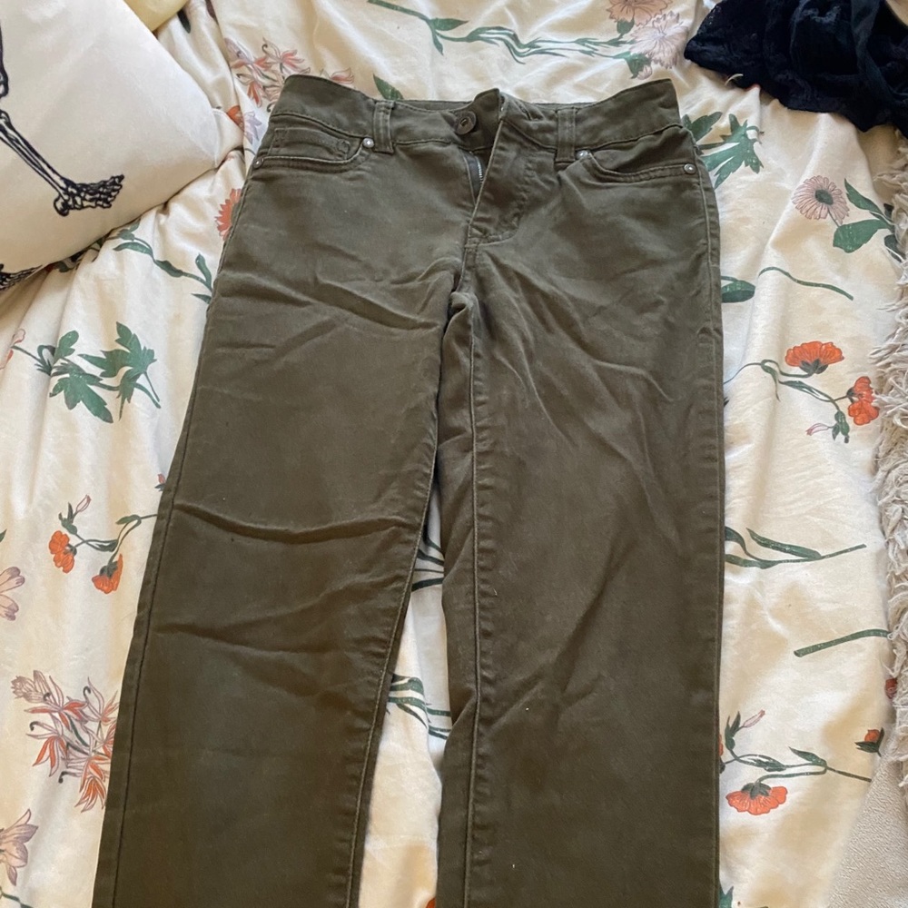 army green skinny jeans